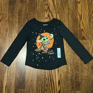 Girls  hallloween baby yoda  Long sleeve T-shirt